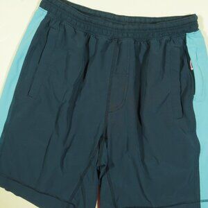 Lululemon Run Response Shorts Mens L Blue Lined Pace Breaker 9" Athletic